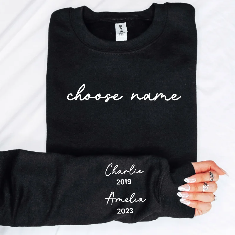 On My Sleeve Choose Your Name Personalised Sweatshirt Dynamic Men's Glow