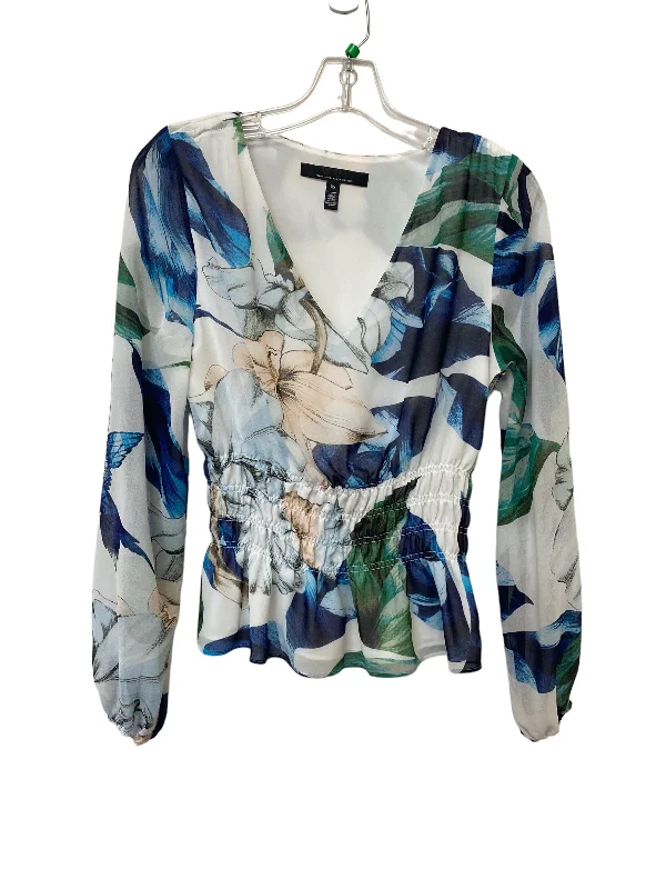 Top Long Sleeve By White House Black Market  Size: Xs Stylish Men's Tropical 