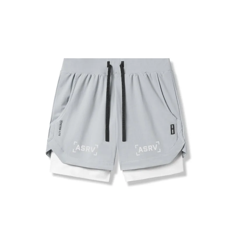 0865. Tetra-Lite® 5" Liner Short - Slate Grey "Bracket"/White Vintage Men's 1970S Disco 0865. Tetra-Lite® 5" Liner Short - Slate Grey "Bracket"/White Vintage Men's 1970S Disco