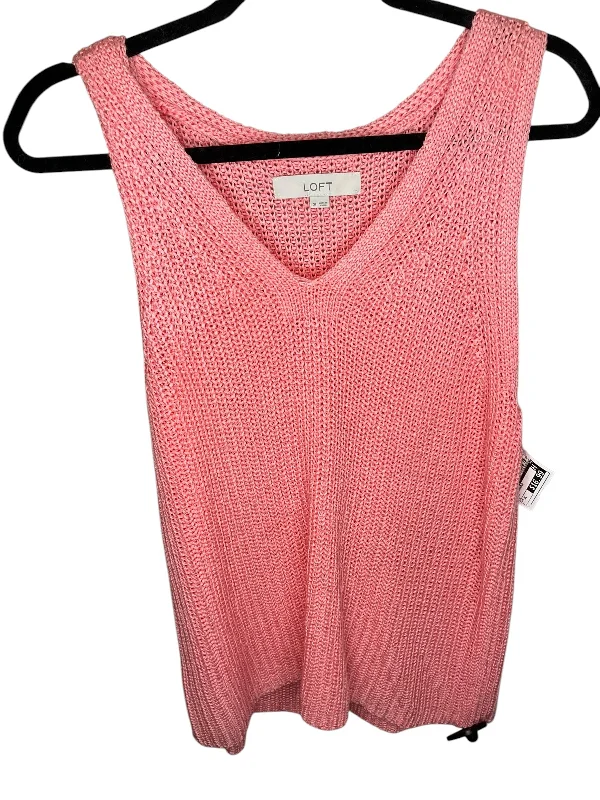 Vest Sweater By Loft In Pink, Size: Xl Streetwear Style
