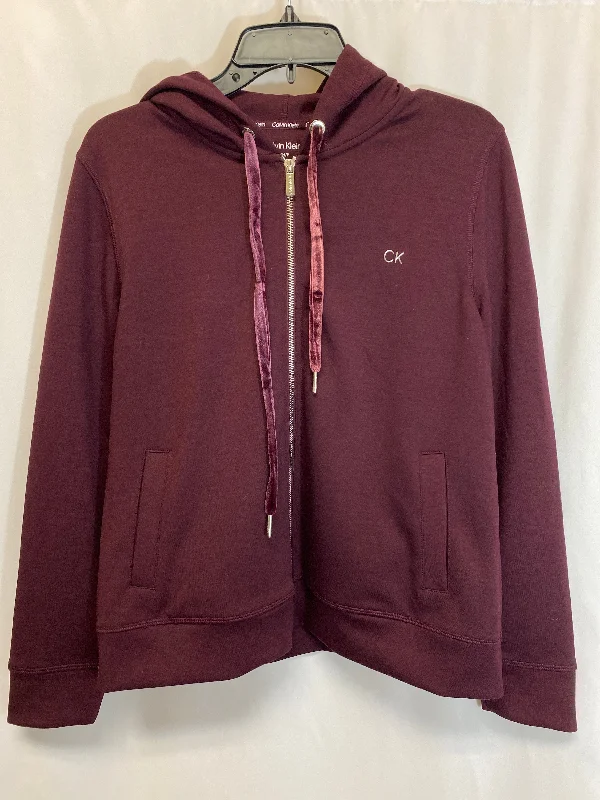 Sweatshirt Hoodie By Calvin Klein In Purple, Size: S Street
