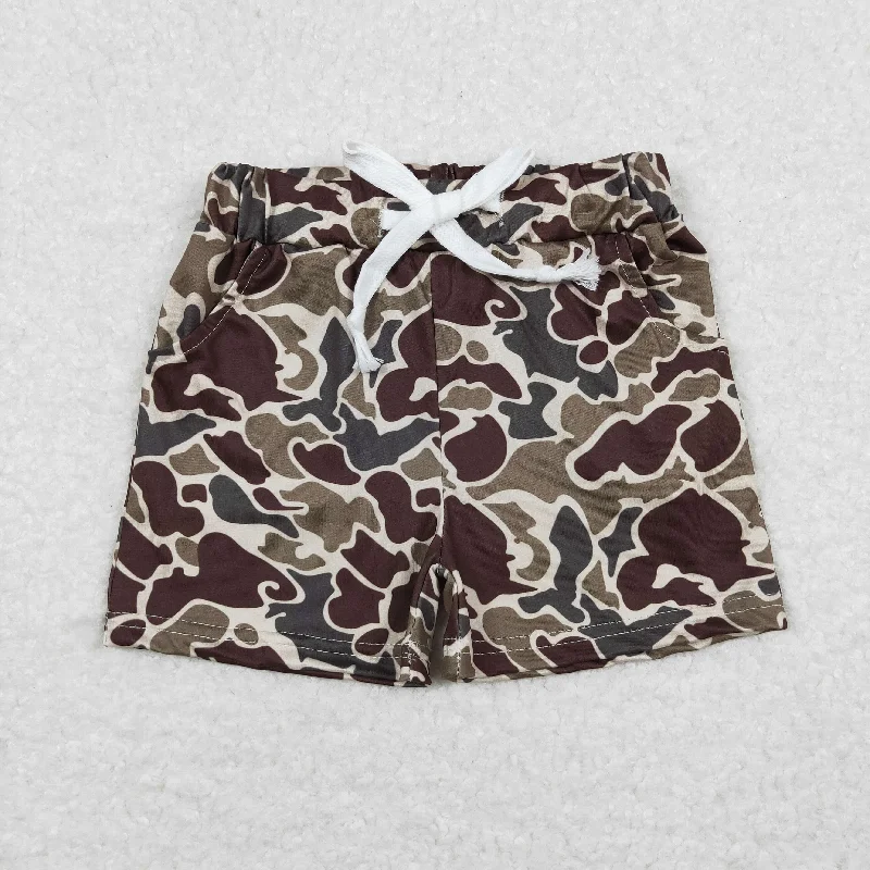 SS0202 Brown camouflage Drawstring Shorts Summer Clothes Western Boy Boutique Outfit RTS 202501 Vacation SS0202 Brown camouflage Drawstring Shorts Summer Clothes Western Boy Boutique Outfit RTS 202501 Vacation