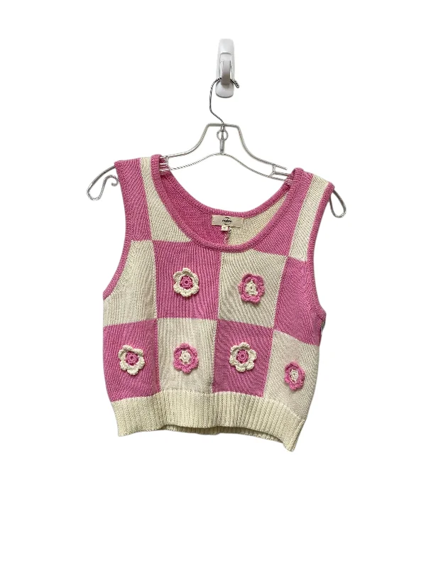 Vest Sweater By Entro In Cream & Pink, Size: S Sophisticated Men's French