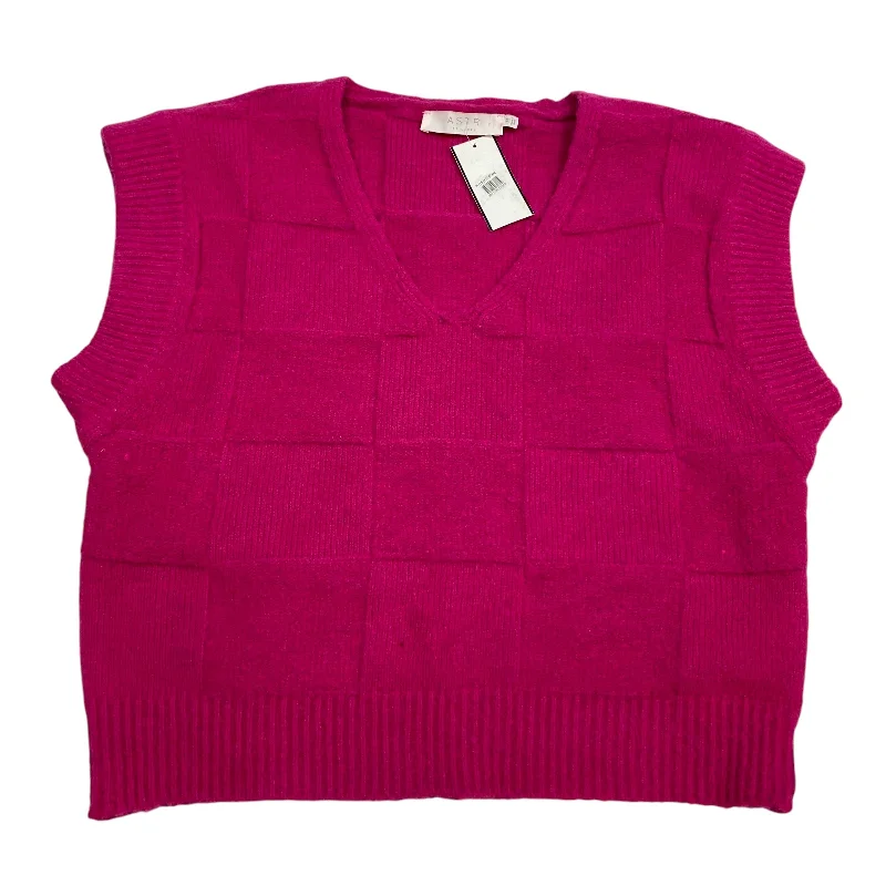 Vest Sweater By Astr The Label In Pink, Size: M Cclassic Men's Tweed
