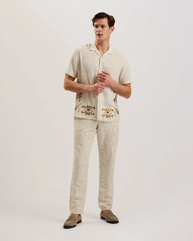 Heyes Striped Regular Trouser Ecru Lumberjack
