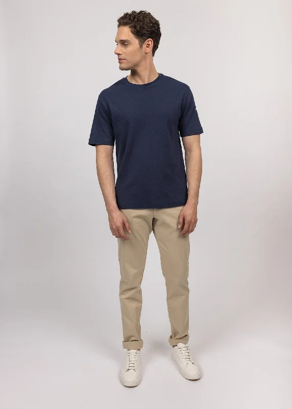 Voile Eté chino pants - in stretch cotton twill (PLAGE) Sharp Men's Italian