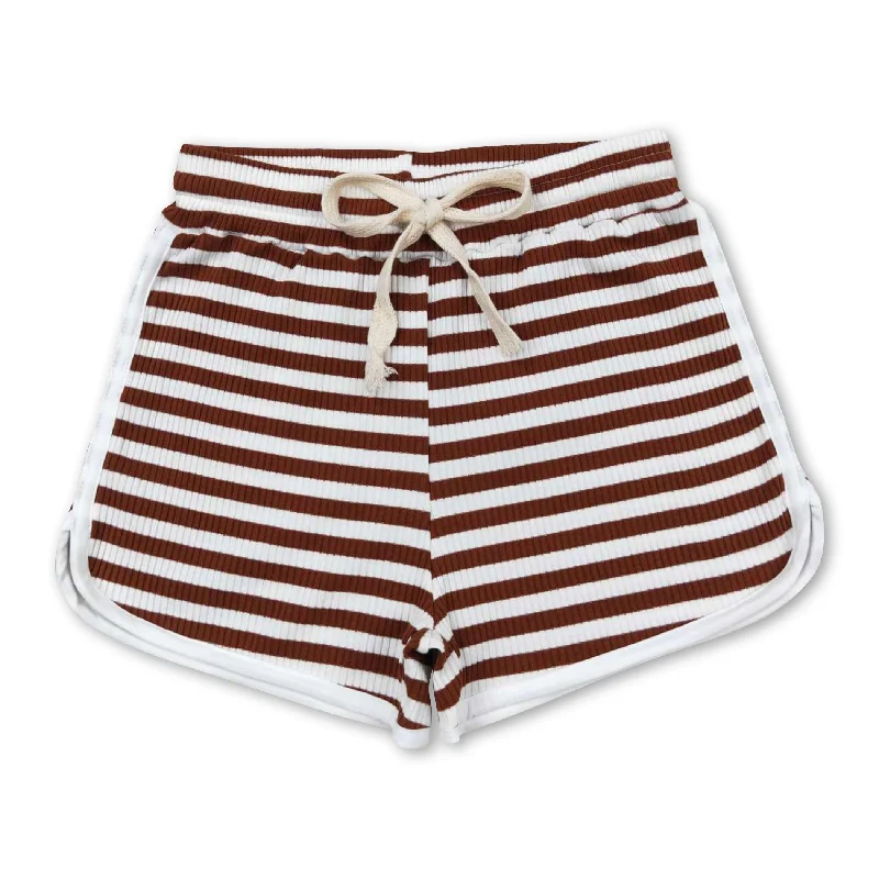White maroon stripe cotton toddler girls summer shorts Preppy Men's College