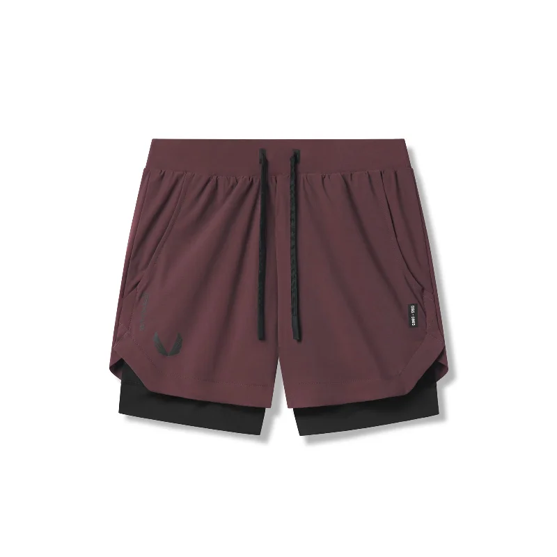 0865. Tetra-Lite® 5" Liner Short - Plum "Wings"/Black Stylish Men's Tropical 