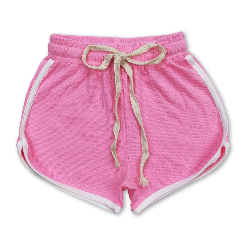 Pink cotton kids girls summer shorts Adventure