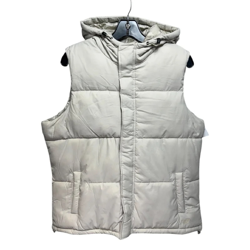 Hooded Vest Puffer & Quilted By New Balance In Cream, Size: Xl Cool Men's Distressed