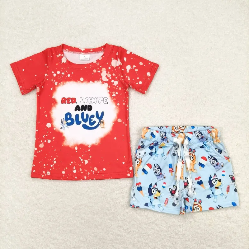 BSSO0516 red white bluey shorts suit. Red White Bluey shorts suit Relaxed Men's Australian 