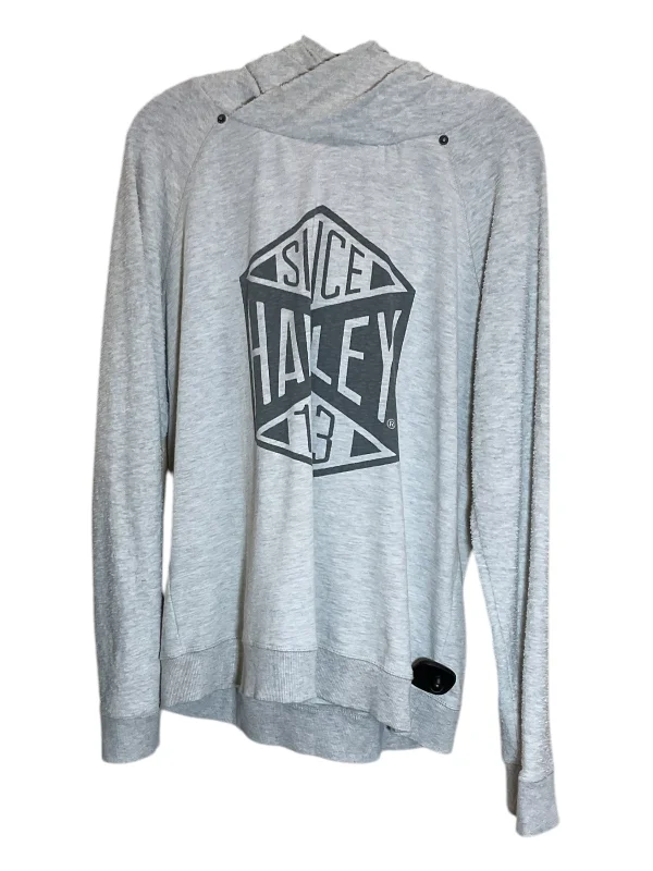 Sweatshirt Hoodie By Harley Davidson In Grey, Size: Xl Athletic Men's Compression