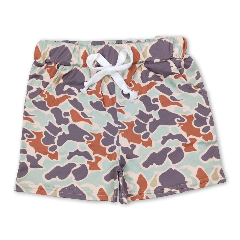 Camo pocket kids boy summer shorts Laid