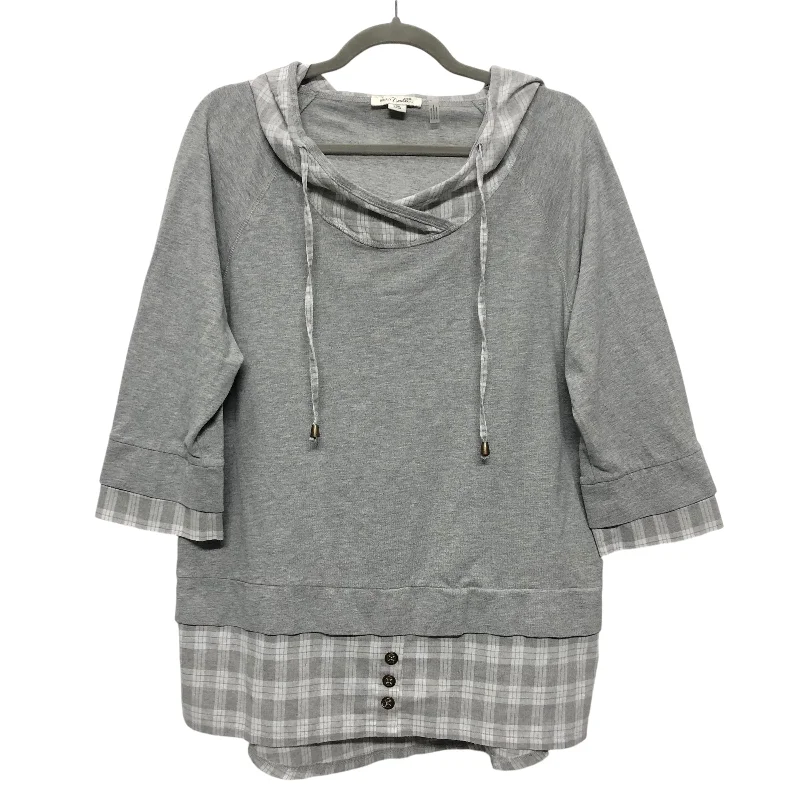 Sweatshirt Hoodie By Simply Noelle In Grey, Size:L British Gentleman Style
