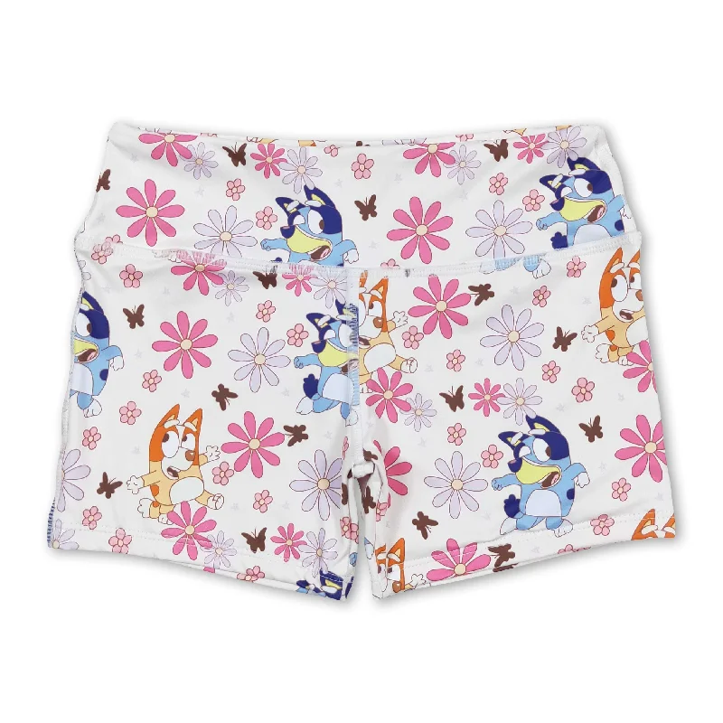 Floral dog baby girls summer shorts Polished Men's Satin