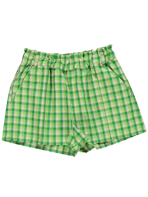 Green Checked Shorts Tough Men's Tactical