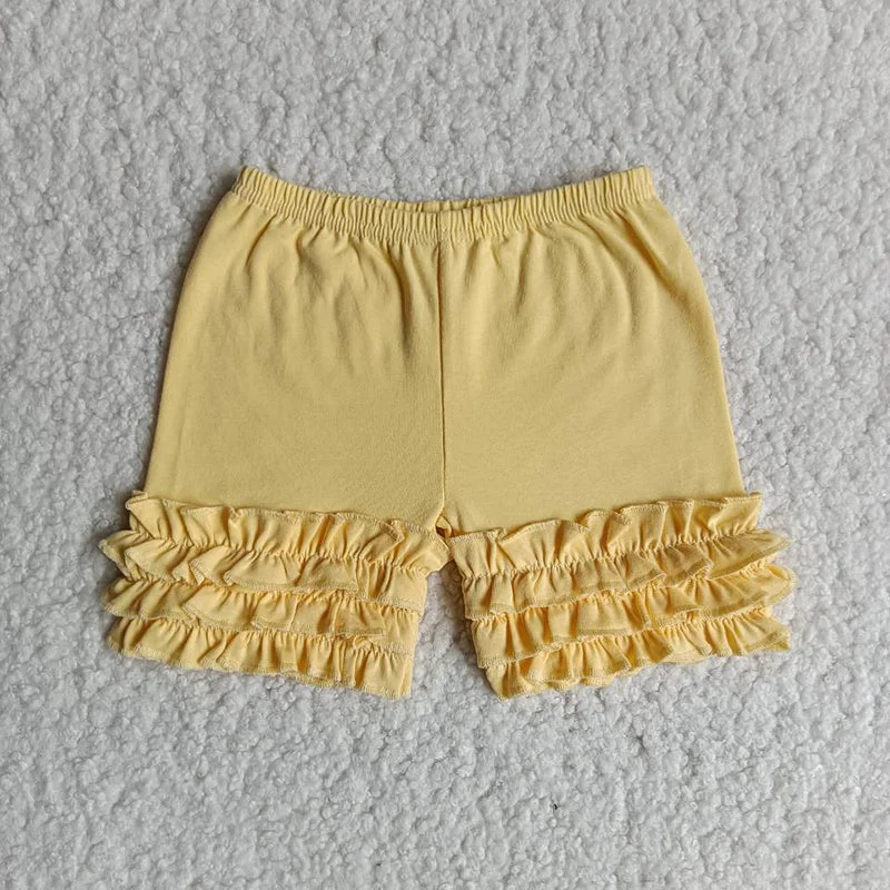 Girl Yellow icing ruffle shorts Elegant Men's Cashmere