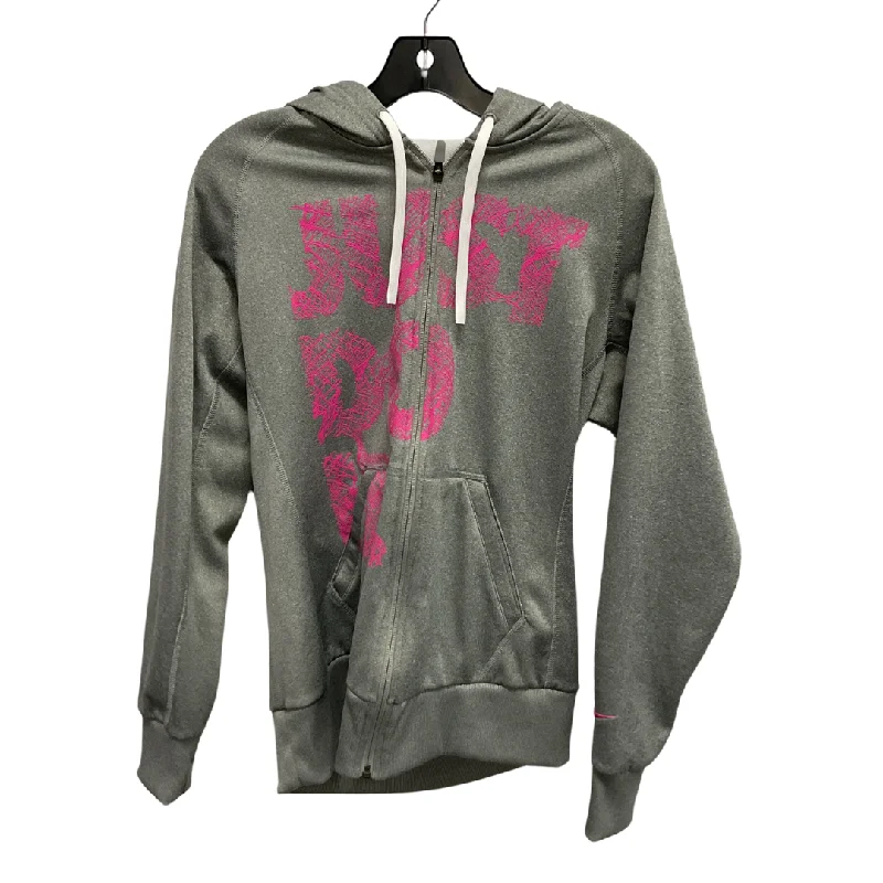 Athletic Sweatshirt Hoodie By Nike In Grey, Size: S Sleek Men's Metallic