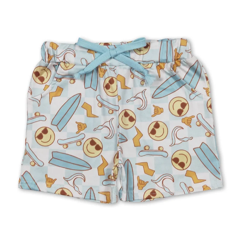 Smile skateboard baby boys summer shorts Polished Men's Silk