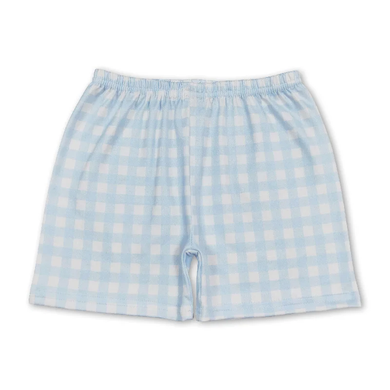 Light blue plaid kids boys summer shorts Practical Men's Quick