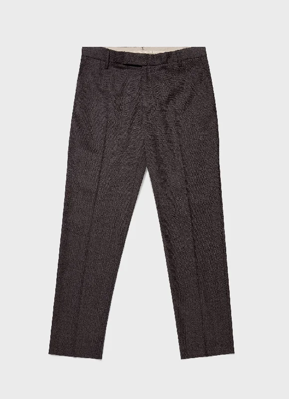 Men's Lightweight Travel Wool Trouser in Light Coffee Melange Unique Men's Upcycled