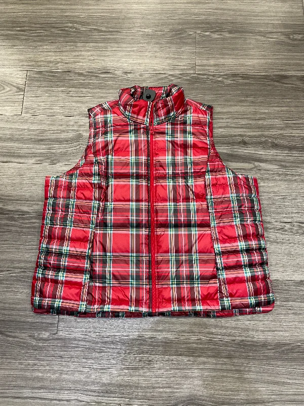 Vest Puffer & Quilted By Lands End In Plaid Pattern, Size: 2x Dapper Men's Bow