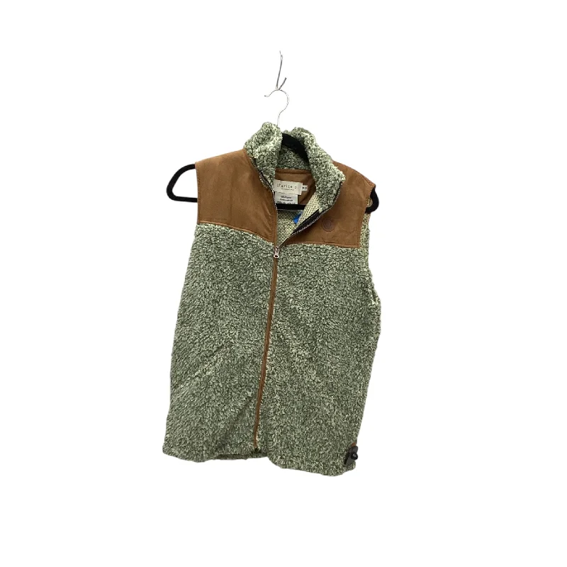 Vest Faux Fur & Sherpa By Clothes Mentor In Green, Size: Xs Sleek Men's Contemporary 
