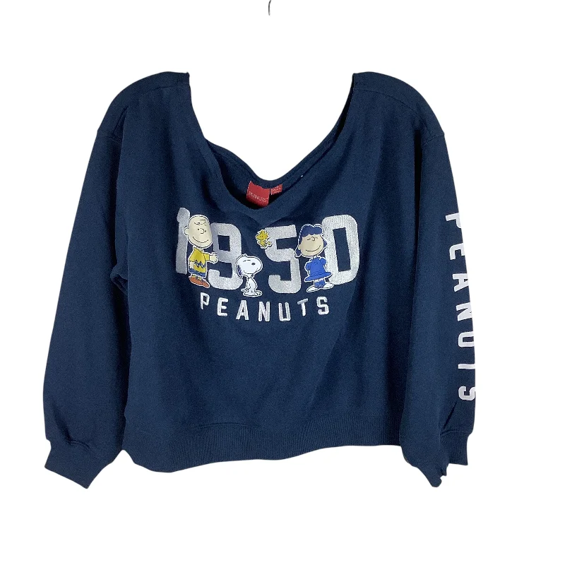 Sweatshirt Crewneck By Clothes Mentor In Navy, Size: L Monochromatic Office Style