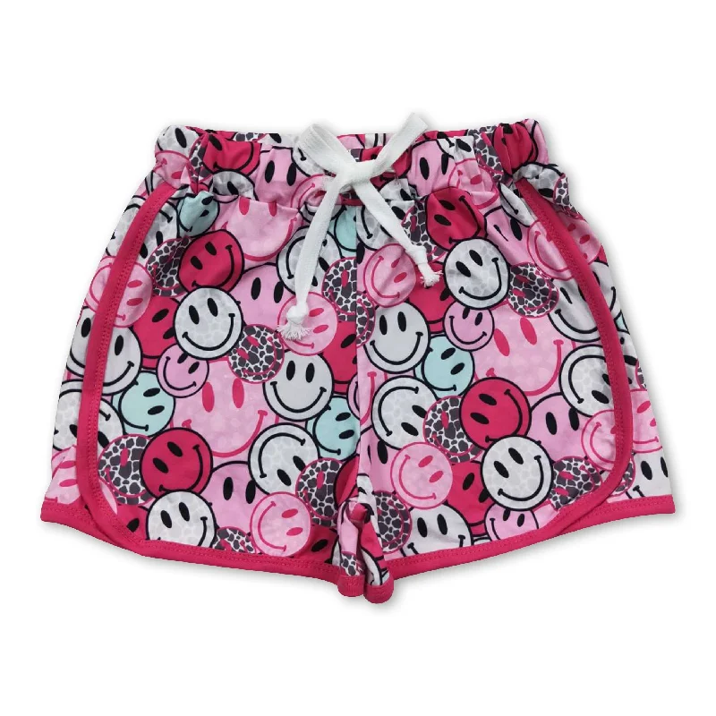 Hot pink smile baby girls summer shorts Sophisticated Men's 