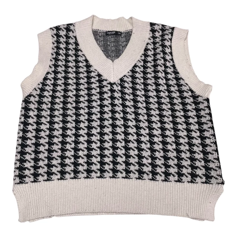 Vest Sweater By Shein In Black & White, Size: Xl Organic