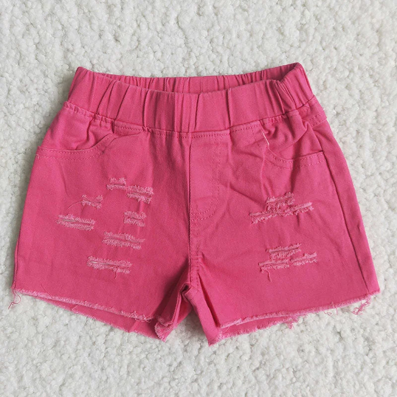 Hot red denim shorts Laid