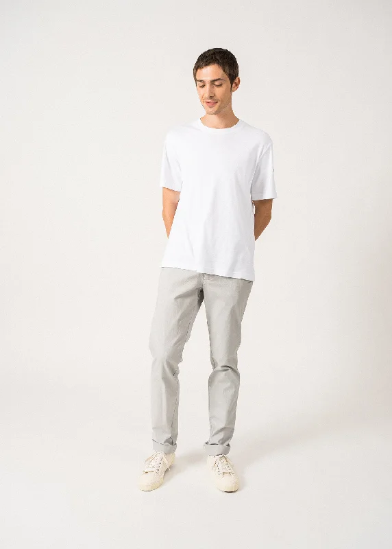 Voile Eté chino pants - in stretch cotton twill (GRIS) Athletic Men's High