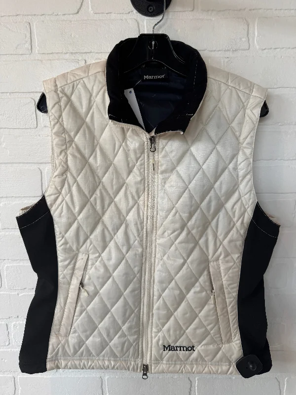 Vest Puffer & Quilted By Marmot In Black & Cream, Size: L Trendy Men's Bucket