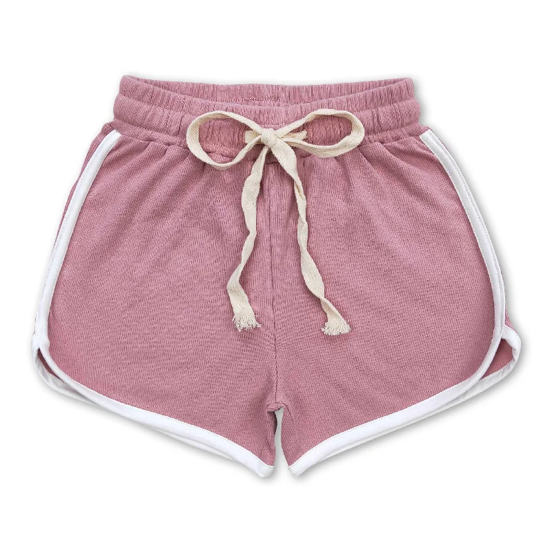Dark pink cotton kids girls summer shorts Sophisticated Men's French