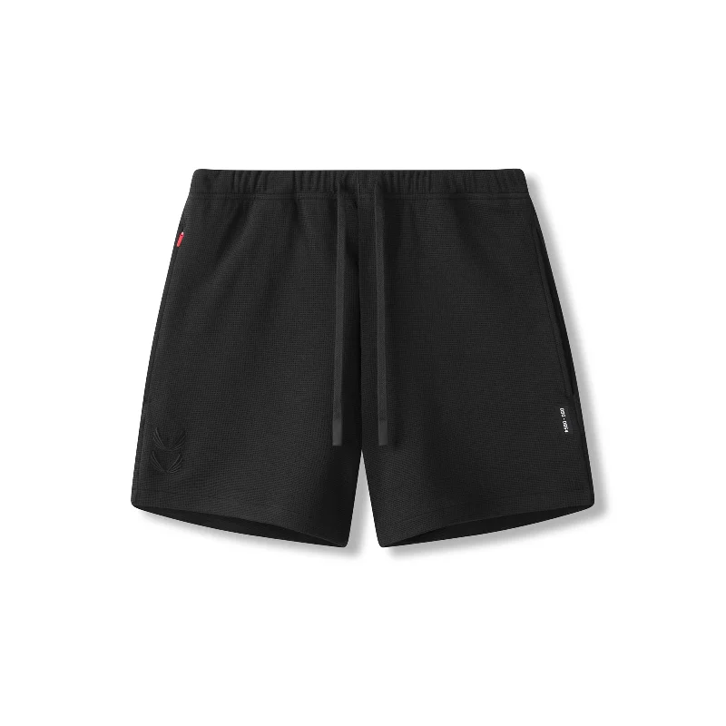 0954. Waffle Knit Sweat Short - Black Refined Men's Hand