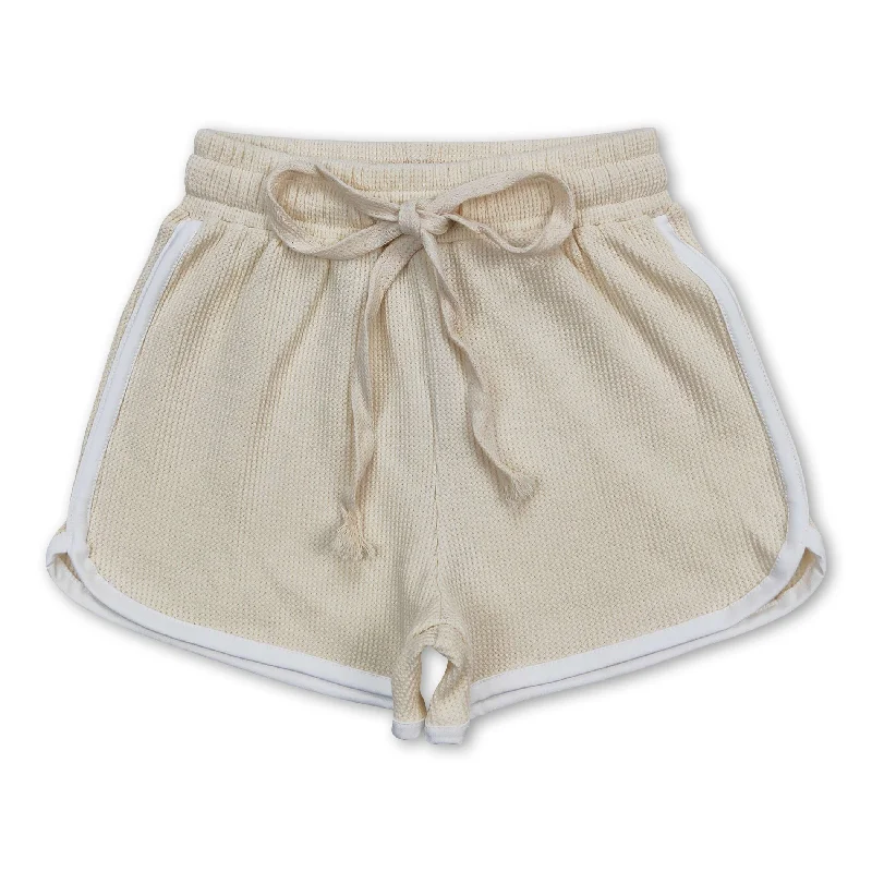 Beige cotton kids girls summer shorts Cozy Men's Sherpa