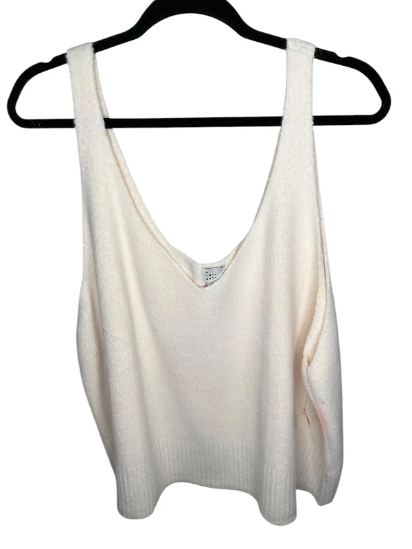 Vest Sweater By A New Day In Cream, Size: 3x Preppy Men's College