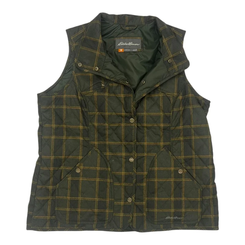 Vest Puffer & Quilted By Eddie Bauer In Green & Yellow, Size:1X Tough Men's Tactical