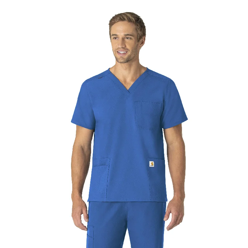 Carhartt Force Essentials Unisex V-Neck 6-Pocket Scrub Top - Royal Bohemian Men's Free