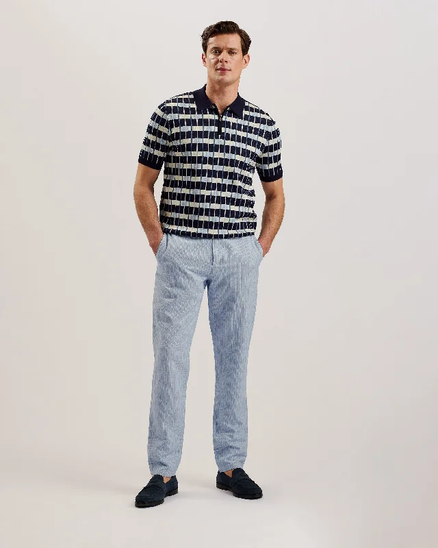 Heyes Striped Regular Trouser Pl-Blue Modern Men's 