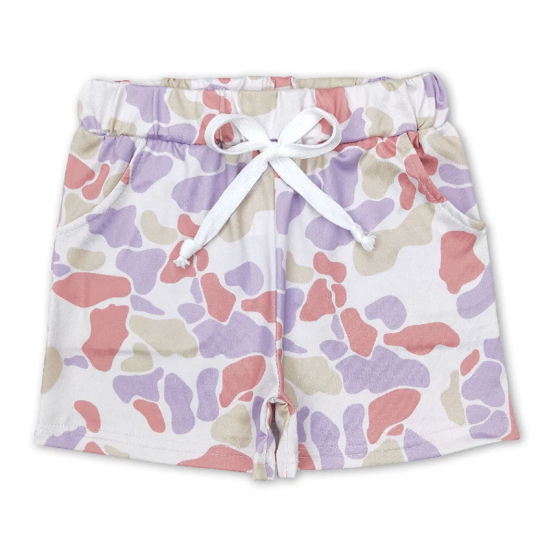 Khaki camo pocket kids boy summer shorts Earthy Men's Sustainable 