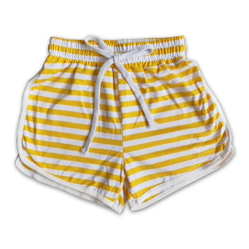 High quanlity cotton yellow white stripe drawstring girls summer shorts Cool Men's Distressed High quanlity cotton yellow white stripe drawstring girls summer shorts Cool Men's Distressed