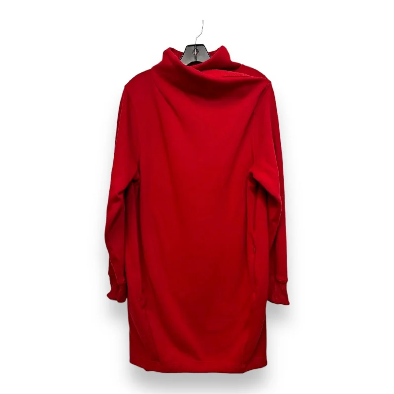 Long tunic Sweatshirt Collar By Athleta In Red, Size: L Elegant Men's Formal 