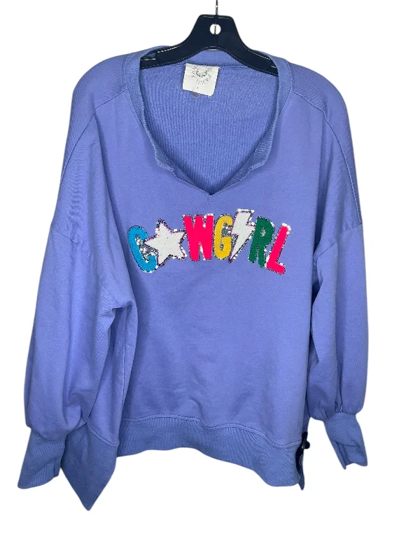 Sweatshirt Crewneck By Fantastic Fawn In Purple, Size: S Polished Men's Satin