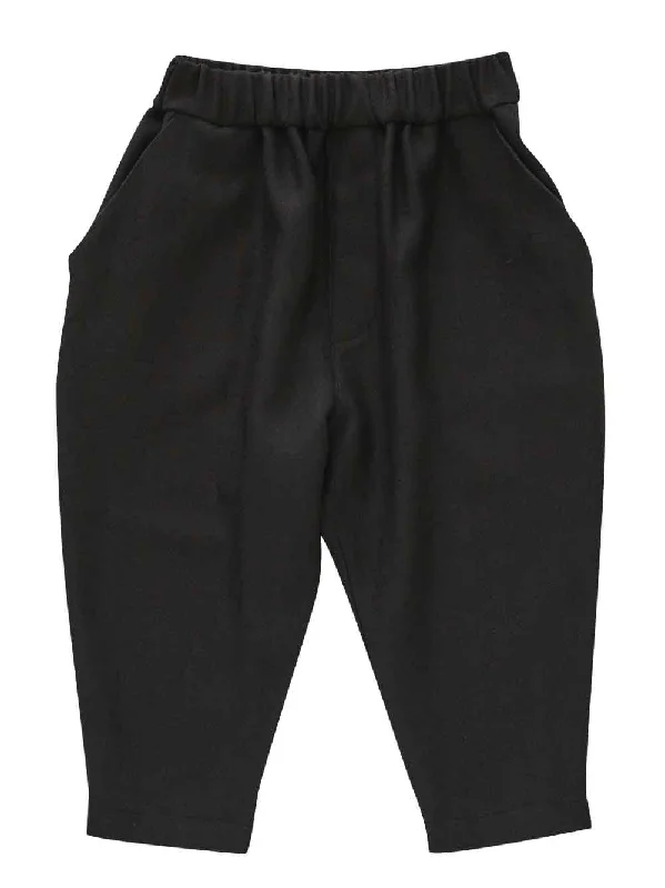Black Herringbone Sarrouel Pants Sleek Men's Contemporary 