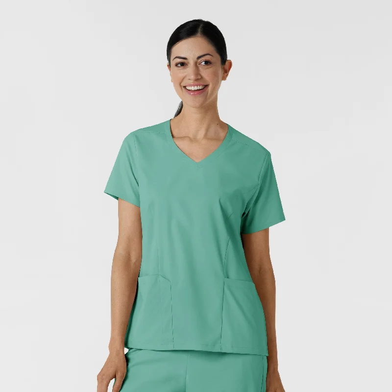 Boundless Women's 2-Pocket V-Neck Scrub Top - Turquoise Dynamic Men's Moto