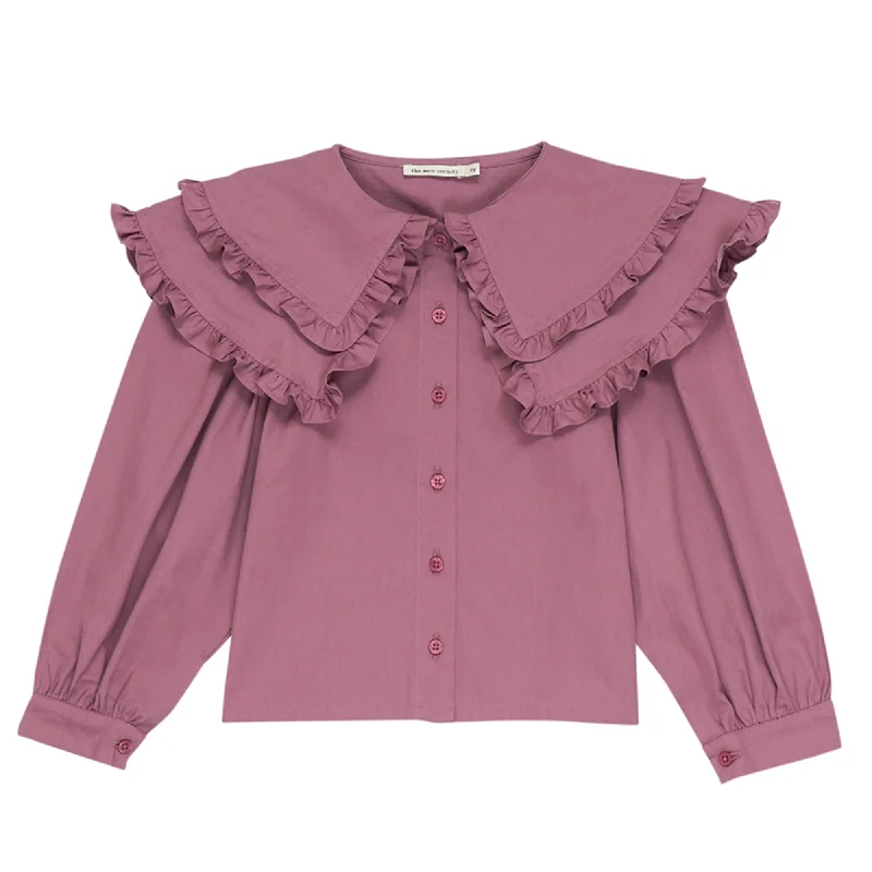 The New Society Jimena Blouse Dusty Orchid Polished Men's Satin