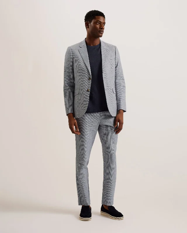 Frankt Slim Fit Pinstripe Tailored Trousers Lt-Grey Sharp Men's Italian