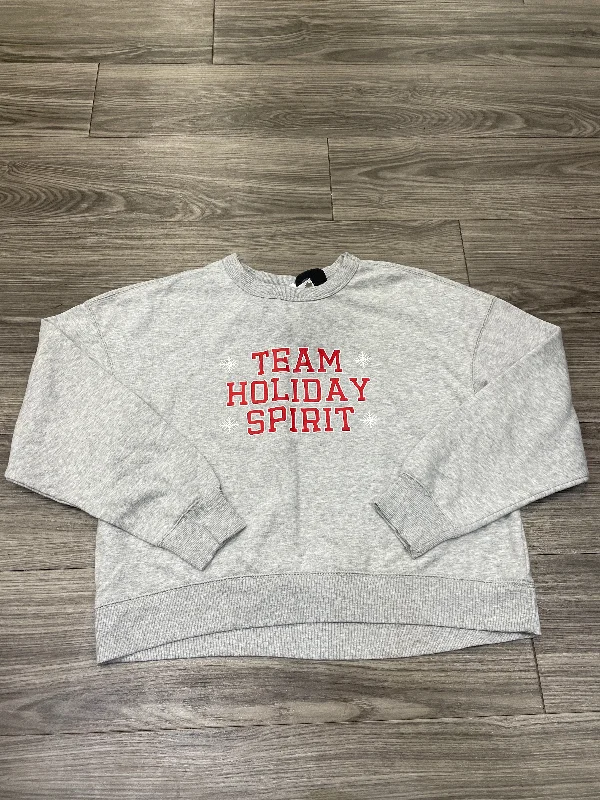 Sweatshirt Crewneck By Clothes Mentor In Grey, Size: L Preppy Men's College
