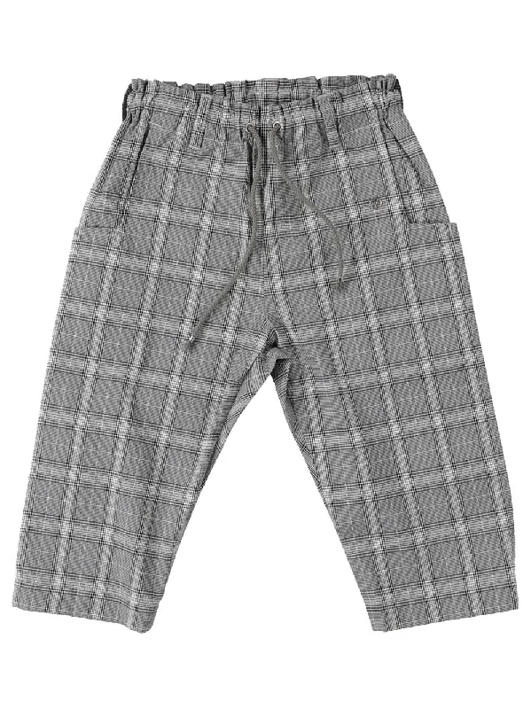 Plaid Grey Pants Bohemian Men's Free
